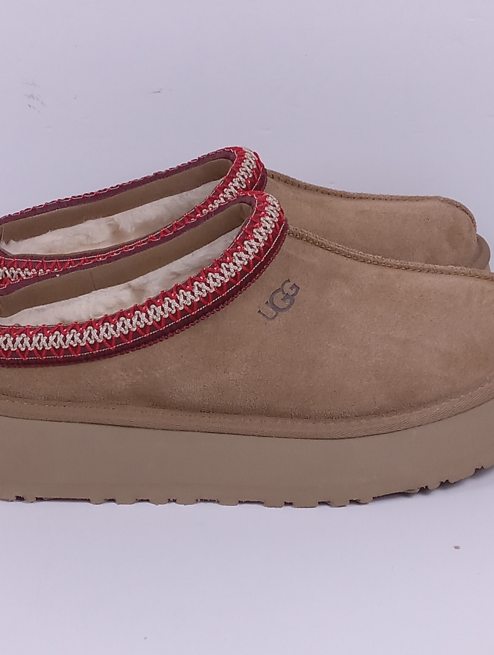 UGG Tazz II Platform Slipper Chestnut Suede Clog Size 9 Cozy Tasman Trendy Boho - Picture 2 of 11